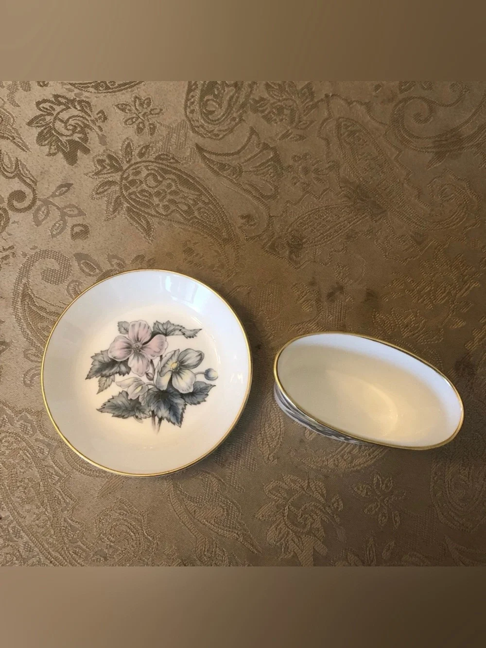 Vintage Royal Worcester Fine Bone China Toothpick Holder & Trinket Dish